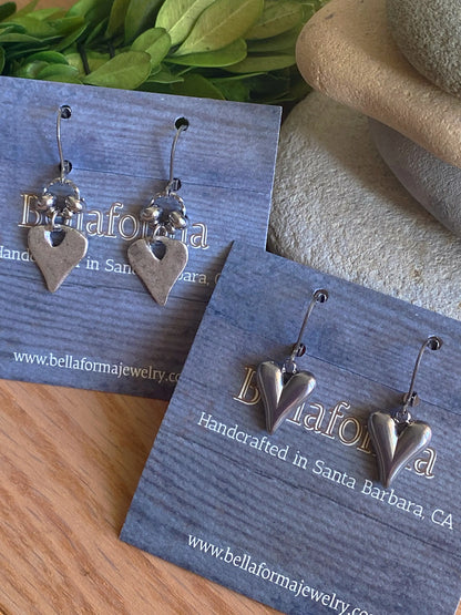 SILVER HEART EARRINGS